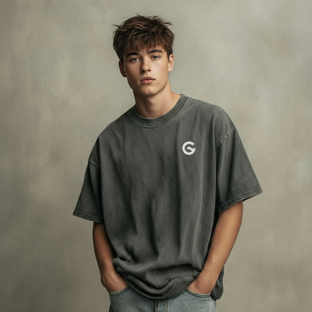 Groova® Comfort Colors T-Shirt – Pigment Dyed Vintage Tee | Pepper | Unisex Oversized Streetwear Essential