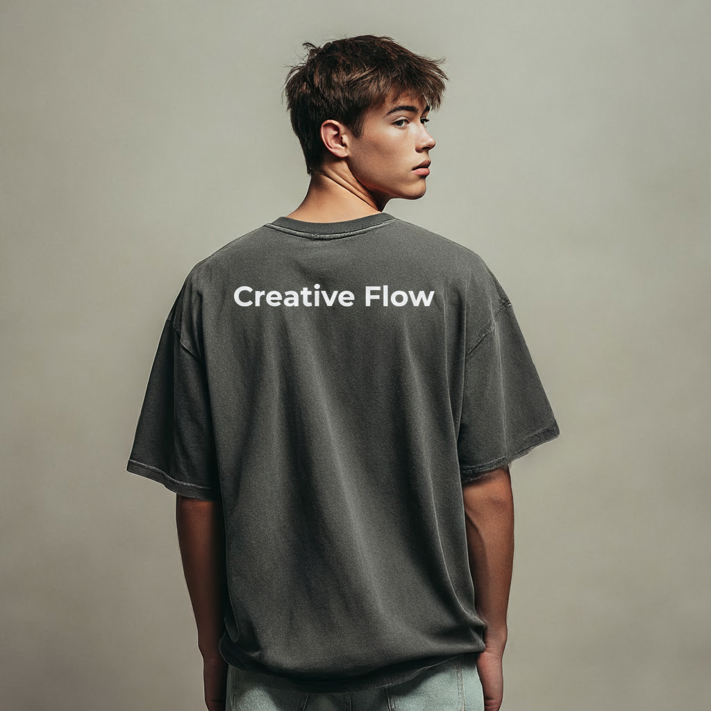 Groova® Comfort Colors T-Shirt – Pigment Dyed Vintage Tee | Pepper | Unisex Oversized Streetwear Essential