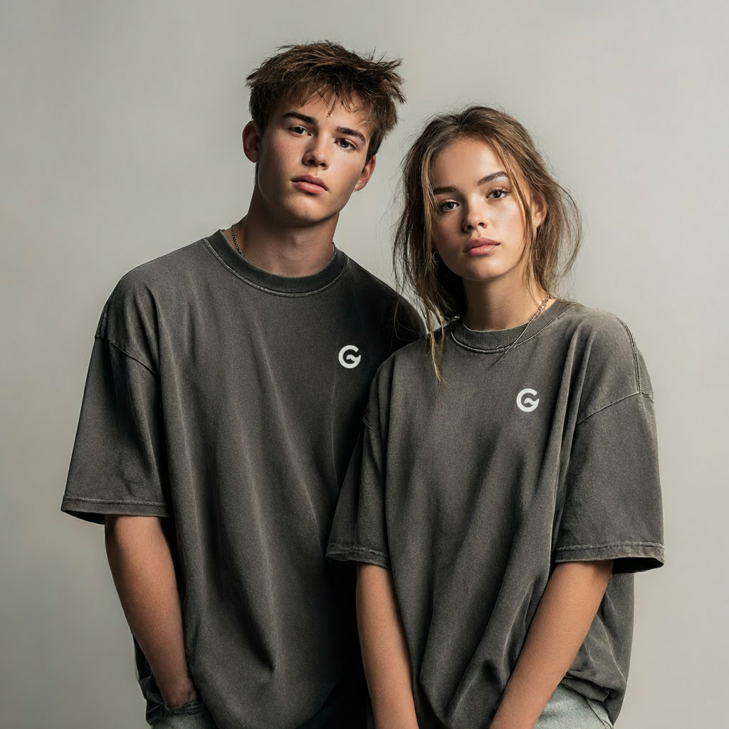 Groova® Comfort Colors T-Shirt – Pigment Dyed Vintage Tee | Pepper | Unisex Oversized Streetwear Essential
