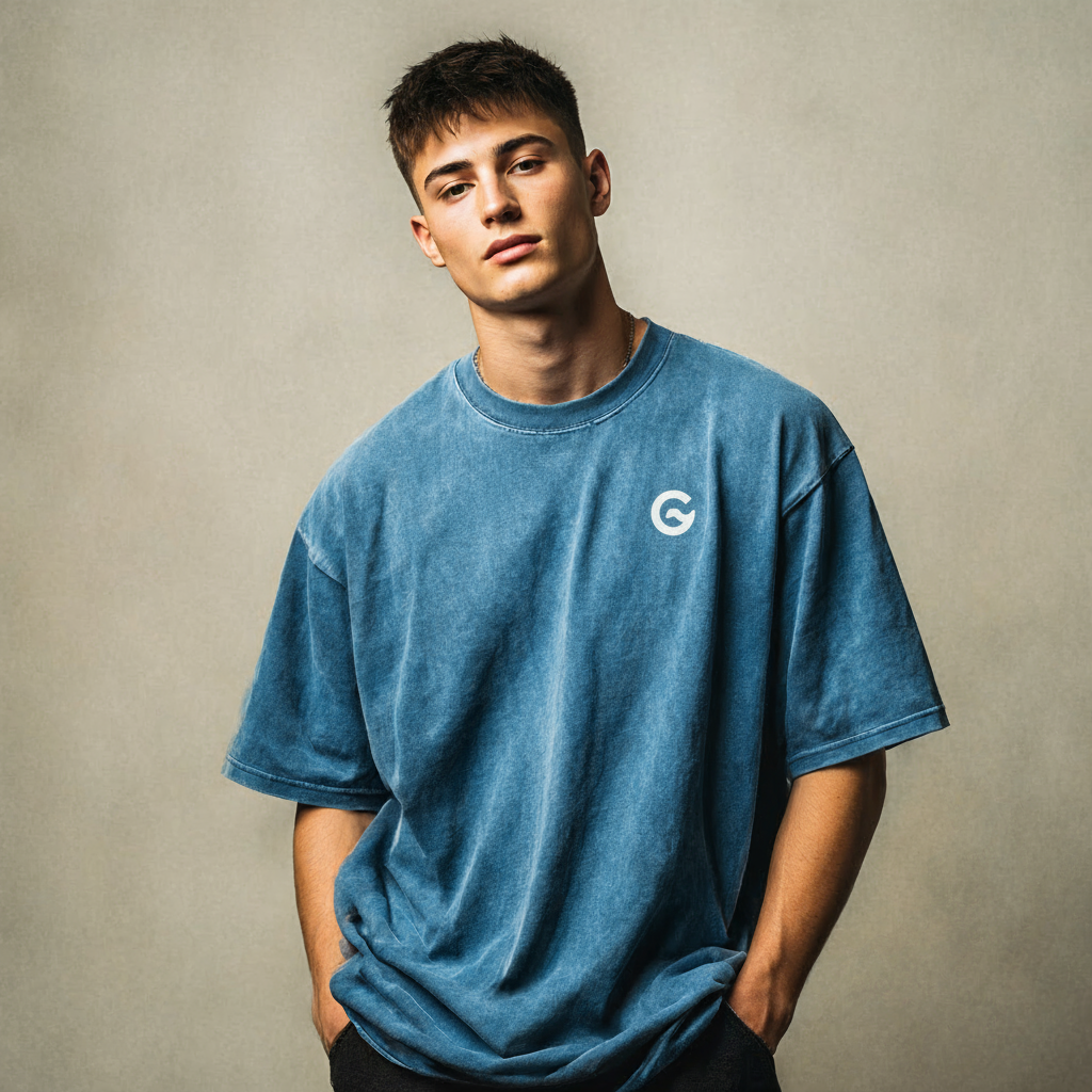 Groova® Comfort Colors T-Shirt – Pigment Dyed Vintage Tee | Blue Jean | Unisex Oversized Streetwear Essential
