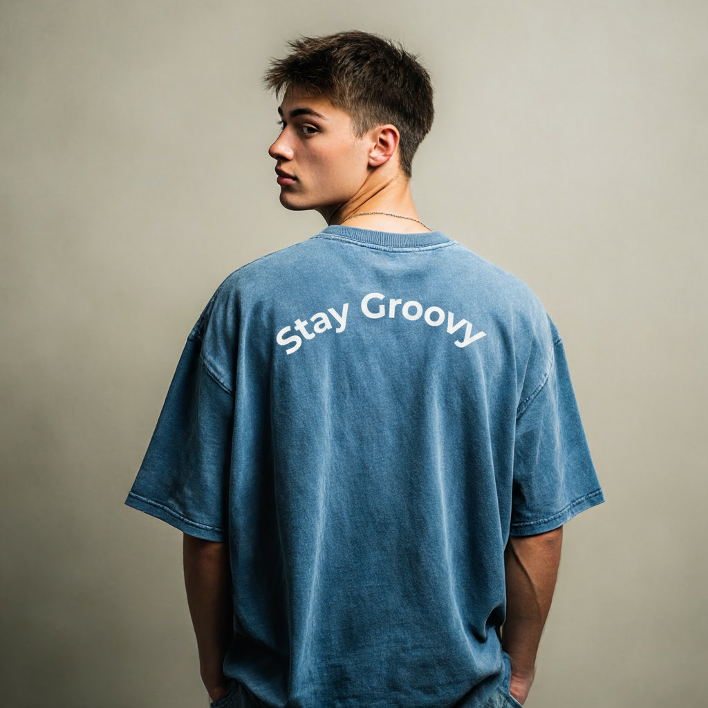 Groova® Comfort Colors T-Shirt – Pigment Dyed Vintage Tee | Blue Jean | Unisex Oversized Streetwear Essential