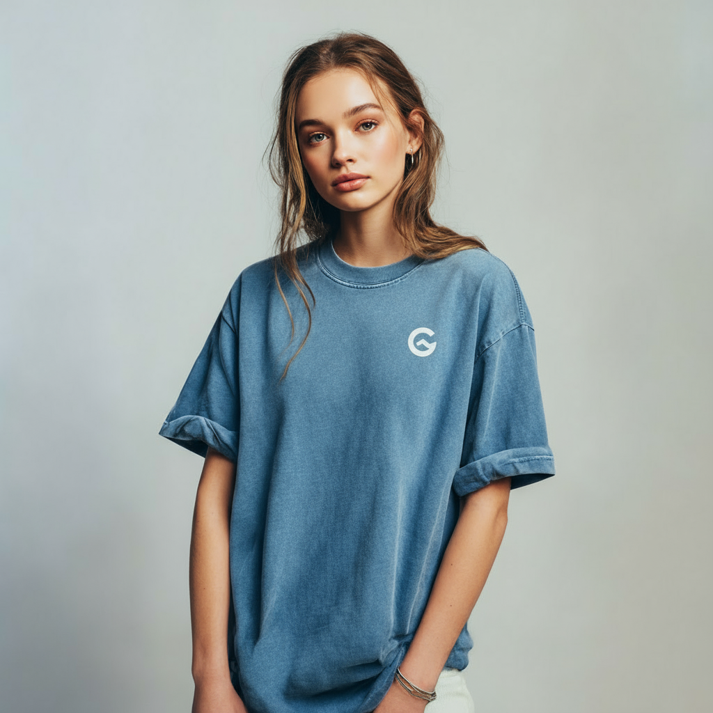 Groova® Comfort Colors T-Shirt – Pigment Dyed Vintage Tee | Blue Jean | Unisex Oversized Streetwear Essential