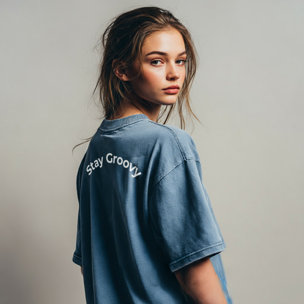 Groova® Comfort Colors T-Shirt – Pigment Dyed Vintage Tee | Blue Jean | Unisex Oversized Streetwear Essential