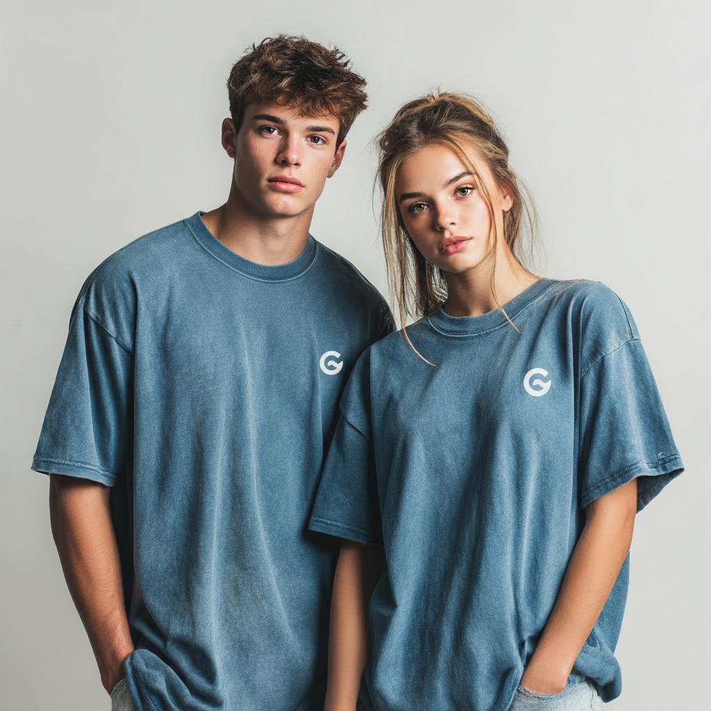 Groova® Comfort Colors T-Shirt – Pigment Dyed Vintage Tee | Blue Jean | Unisex Oversized Streetwear Essential
