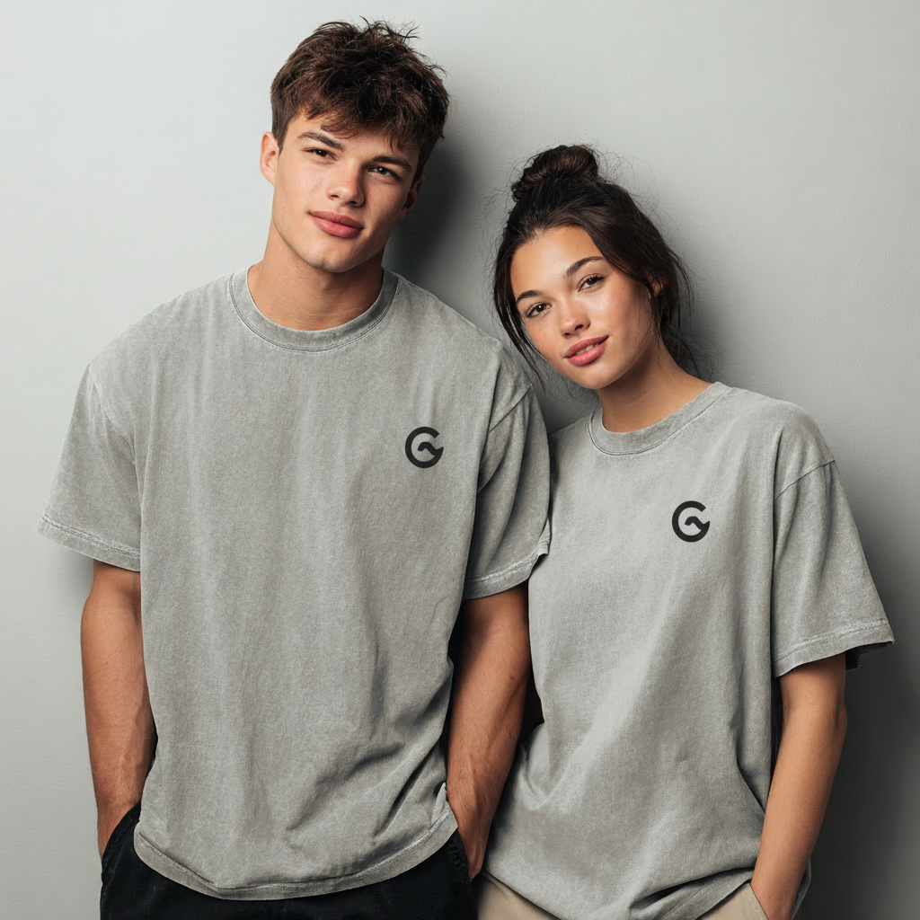 Groova® Comfort Colors T-Shirt – Pigment Dyed Vintage Tee | Gray | Unisex Oversized Streetwear Essential