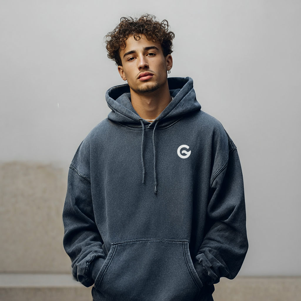 Groova® Comfort Colors Hoodie – Oversized Pigment Dyed Streetwear | Denim | Unisex Premium Pullover