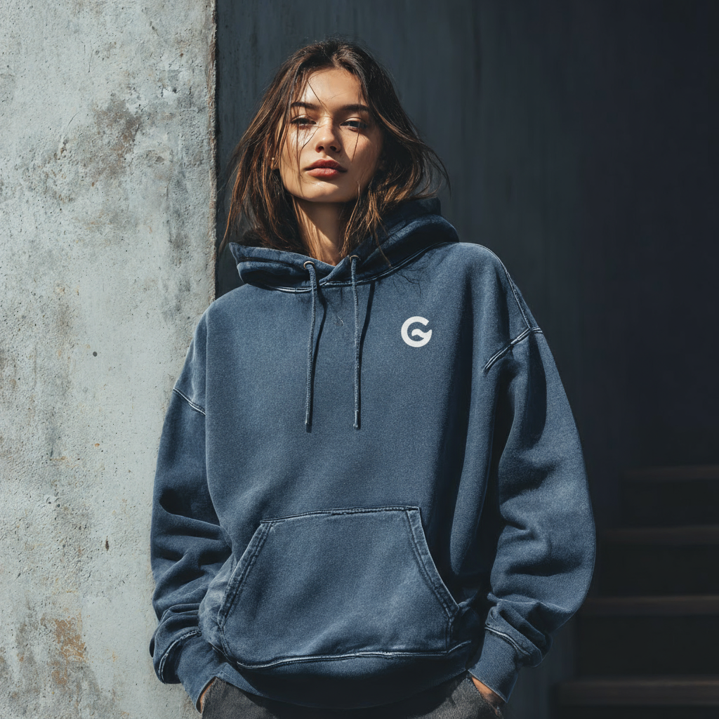 Groova® Comfort Colors Hoodie – Oversized Pigment Dyed Streetwear | Denim | Unisex Premium Pullover