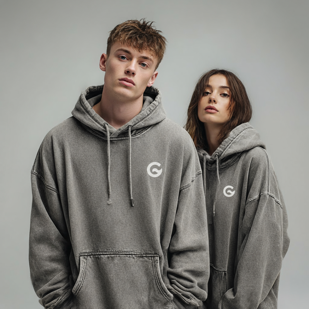 Groova® Comfort Colors Hoodie – Oversized Pigment Dyed Streetwear | Gray | Unisex Premium Pullover