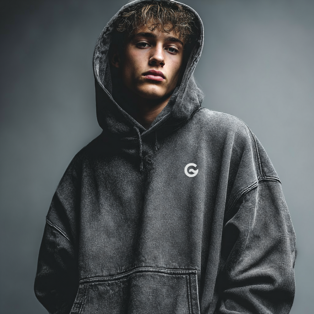 Groova® Comfort Colors Hoodie – Oversized Pigment Dyed Streetwear | Pepper | Unisex Premium Pullover