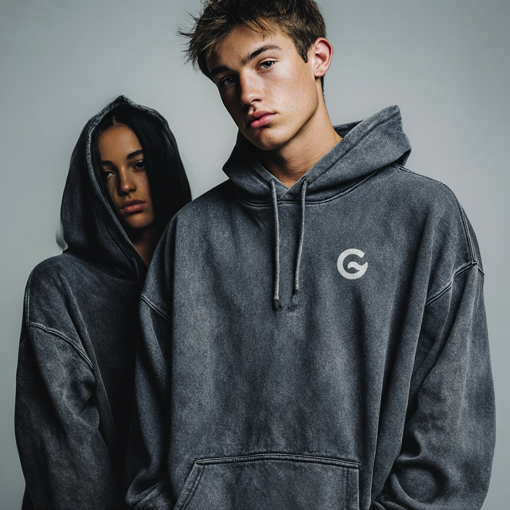 Groova® Comfort Colors Hoodie – Oversized Pigment Dyed Streetwear | Pepper | Unisex Premium Pullover