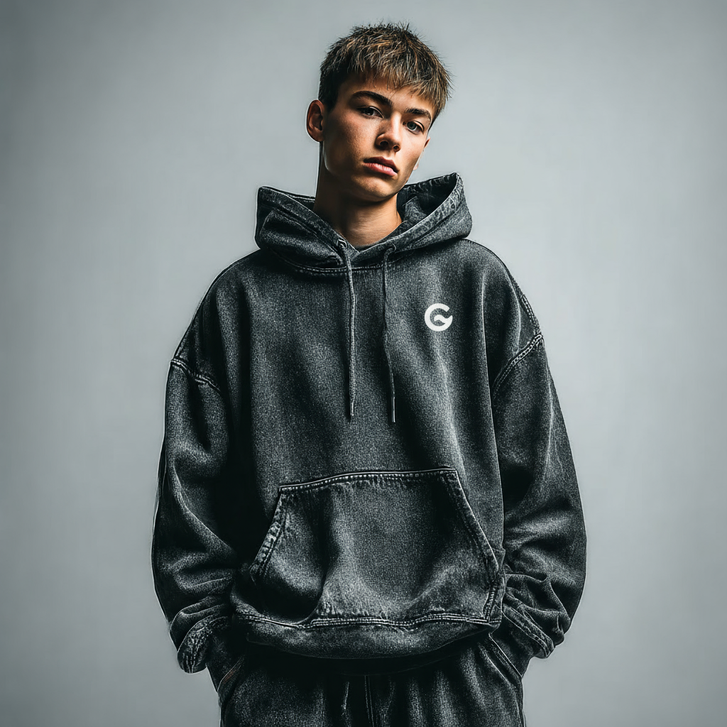 Groova® Comfort Colors Hoodie – Oversized Pigment Dyed Streetwear | Pepper | Unisex Premium Pullover