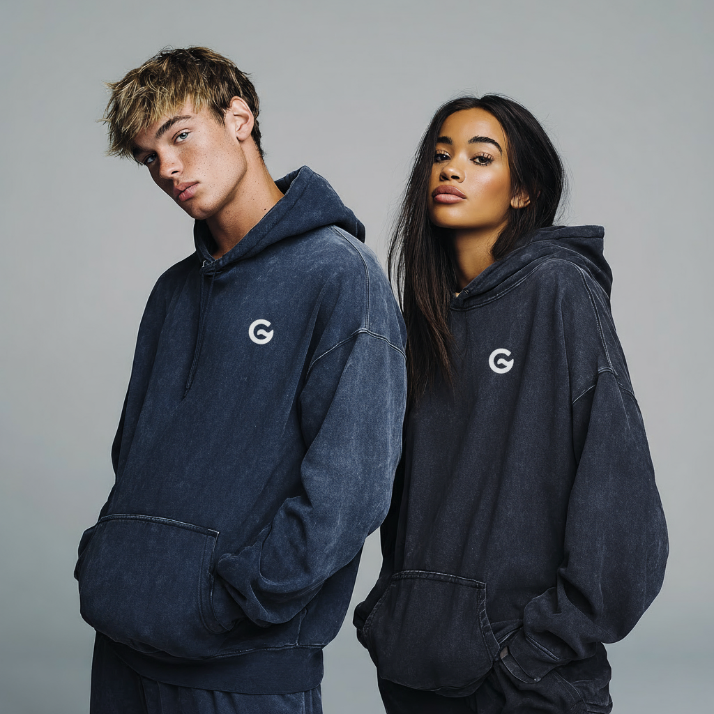Groova® Comfort Colors Hoodie – Oversized Pigment Dyed Streetwear | True Navy | Unisex Premium Pullover