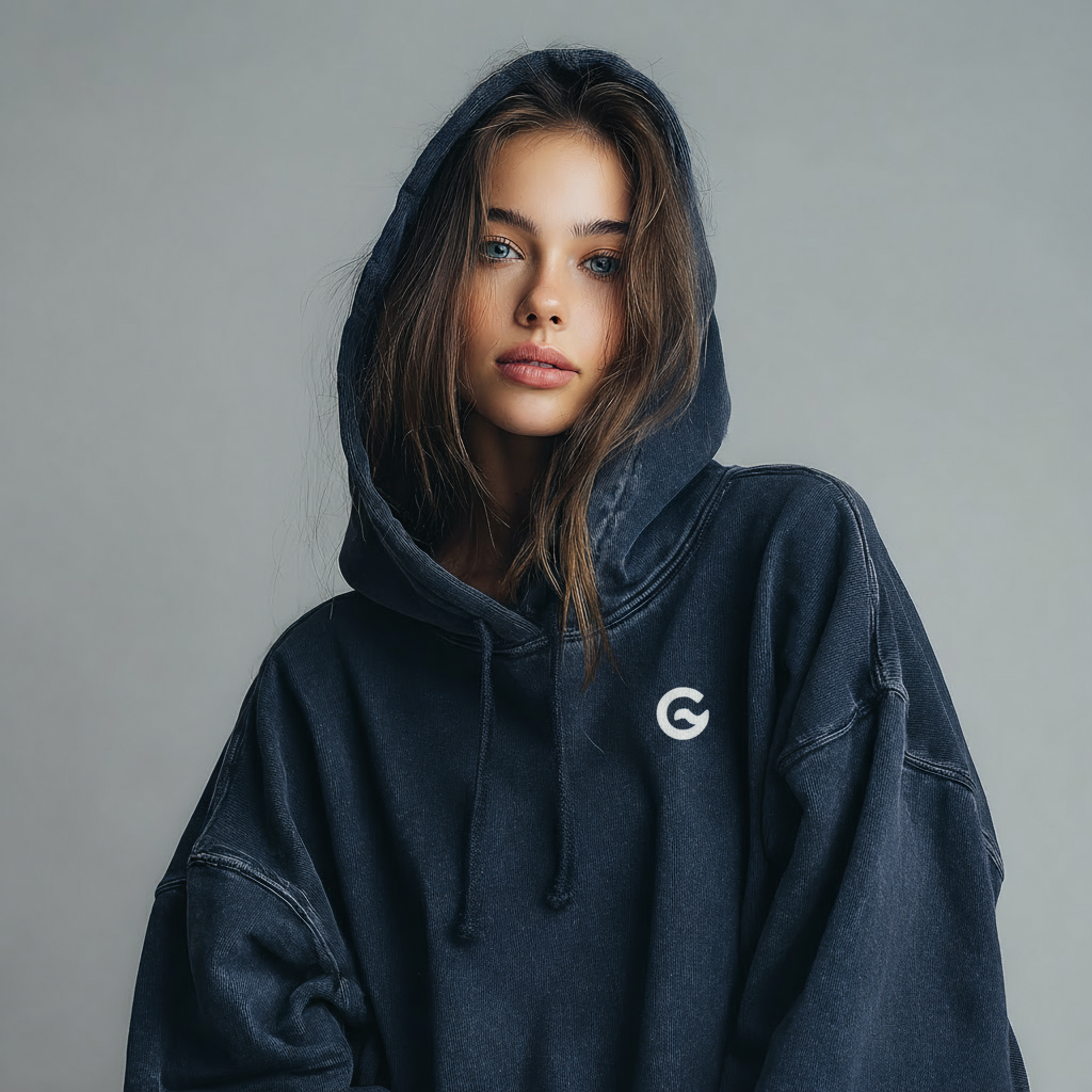 Groova® Comfort Colors Hoodie – Oversized Pigment Dyed Streetwear | True Navy | Unisex Premium Pullover
