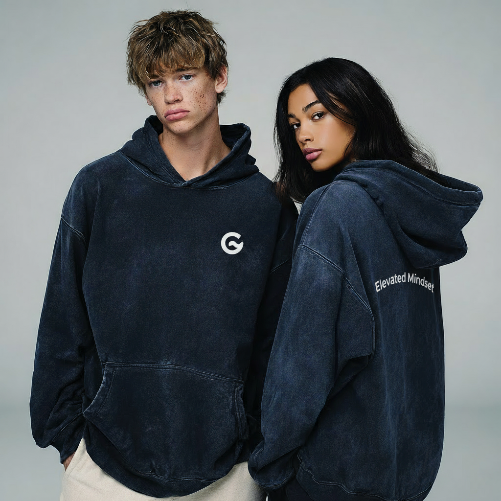 Groova® Comfort Colors Hoodie – Oversized Pigment Dyed Streetwear | True Navy | Unisex Premium Pullover